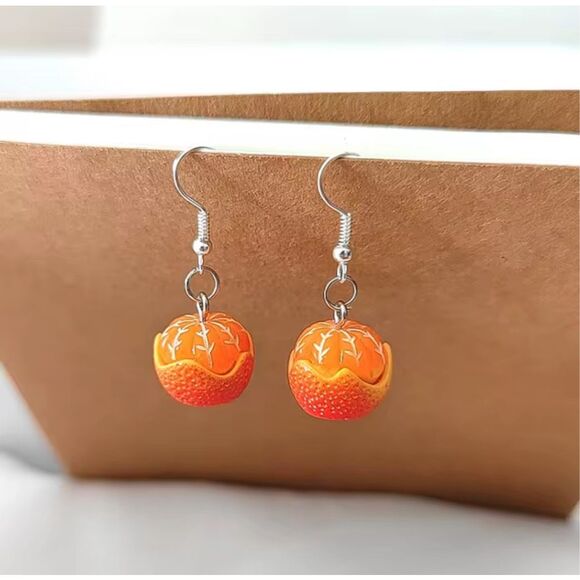Peeled Orange Earrings - Picture 1 of 3